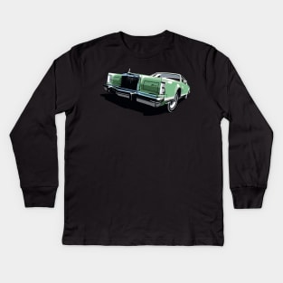 1970s Lincoln Continental in green Kids Long Sleeve T-Shirt